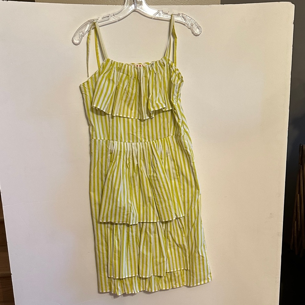 Marni Kids Dress in green and White Stripes summer